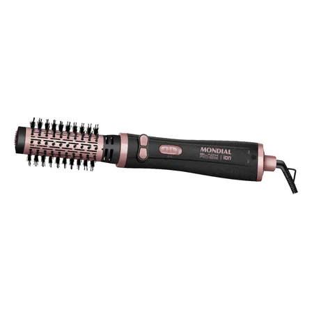 Escova Rotativa Mondial Ceramica Tourmaline Ion 3x1 Erb-01 Rosa 127/220v