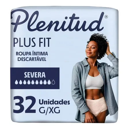 Fralda Geriátrica Roupa Íntima Plenitud Plus para Incontinências G/XG - 32un