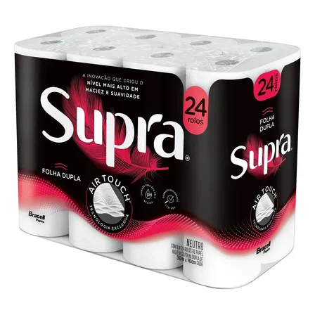 Papel Higiênico Supra Folha Dupla 24 Rolos