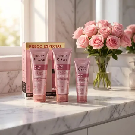 Kit Nutri Rose Shampoo 250ml + Cond 125ml + Leave-in 30ml